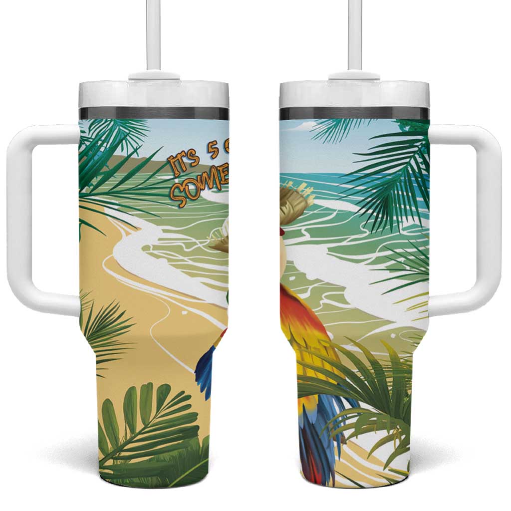 Aloha Hawaii It's 5 o'clock Somewhere Tumbler With Handle - Wonder Print Shop