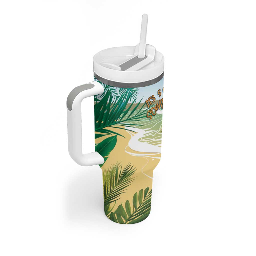 Aloha Hawaii It's 5 o'clock Somewhere Tumbler With Handle - Wonder Print Shop