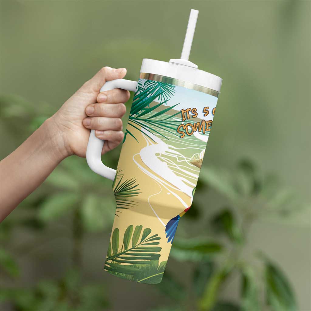 Aloha Hawaii It's 5 o'clock Somewhere Tumbler With Handle - Wonder Print Shop