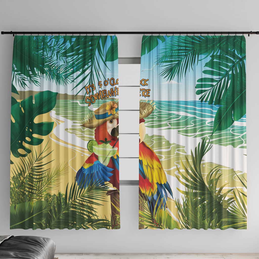 Aloha Hawaii It's 5 o'clock Somewhere Window Curtain - Wonder Print Shop
