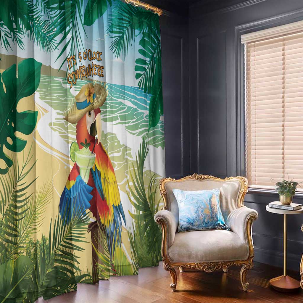 Aloha Hawaii It's 5 o'clock Somewhere Window Curtain - Wonder Print Shop