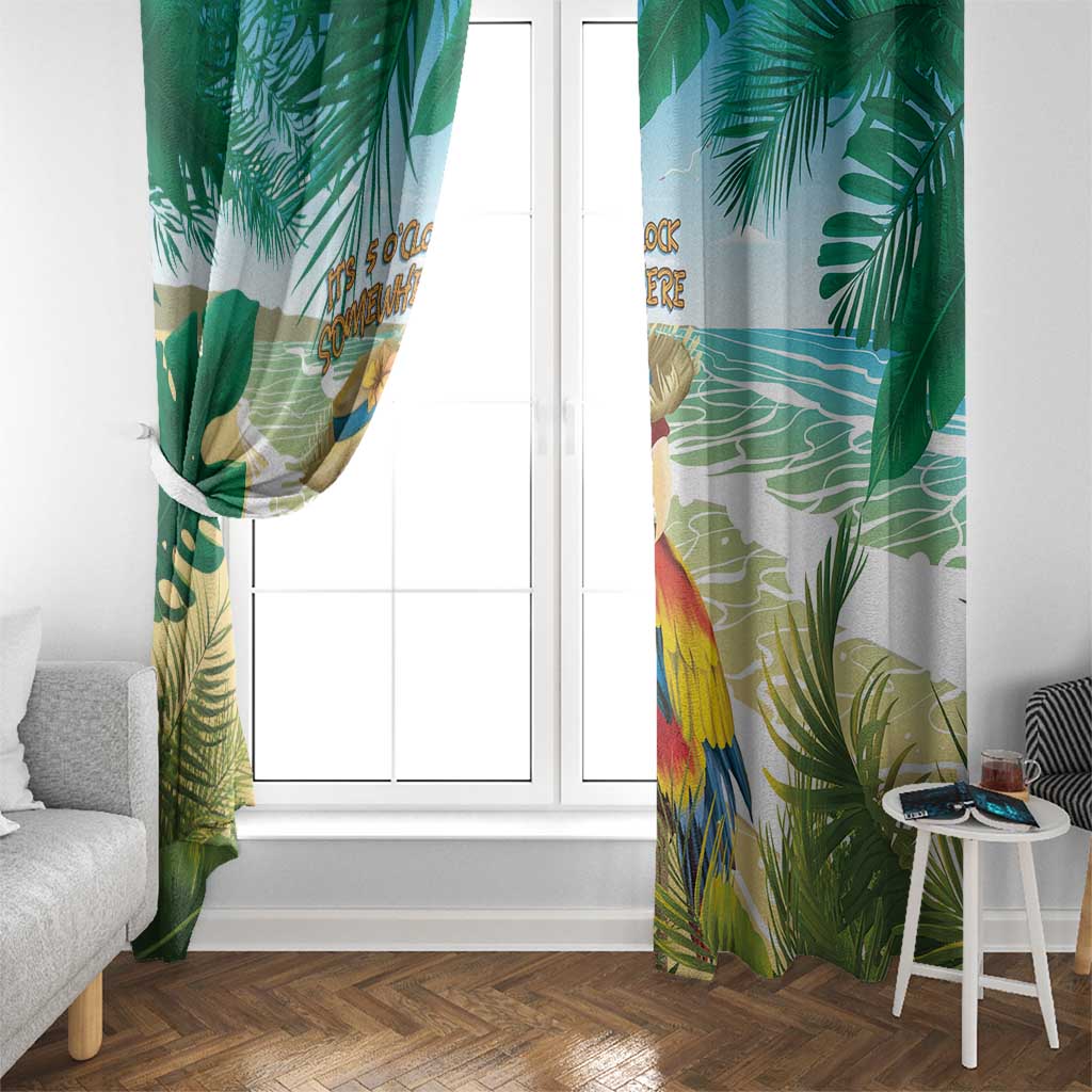 Aloha Hawaii It's 5 o'clock Somewhere Window Curtain - Wonder Print Shop