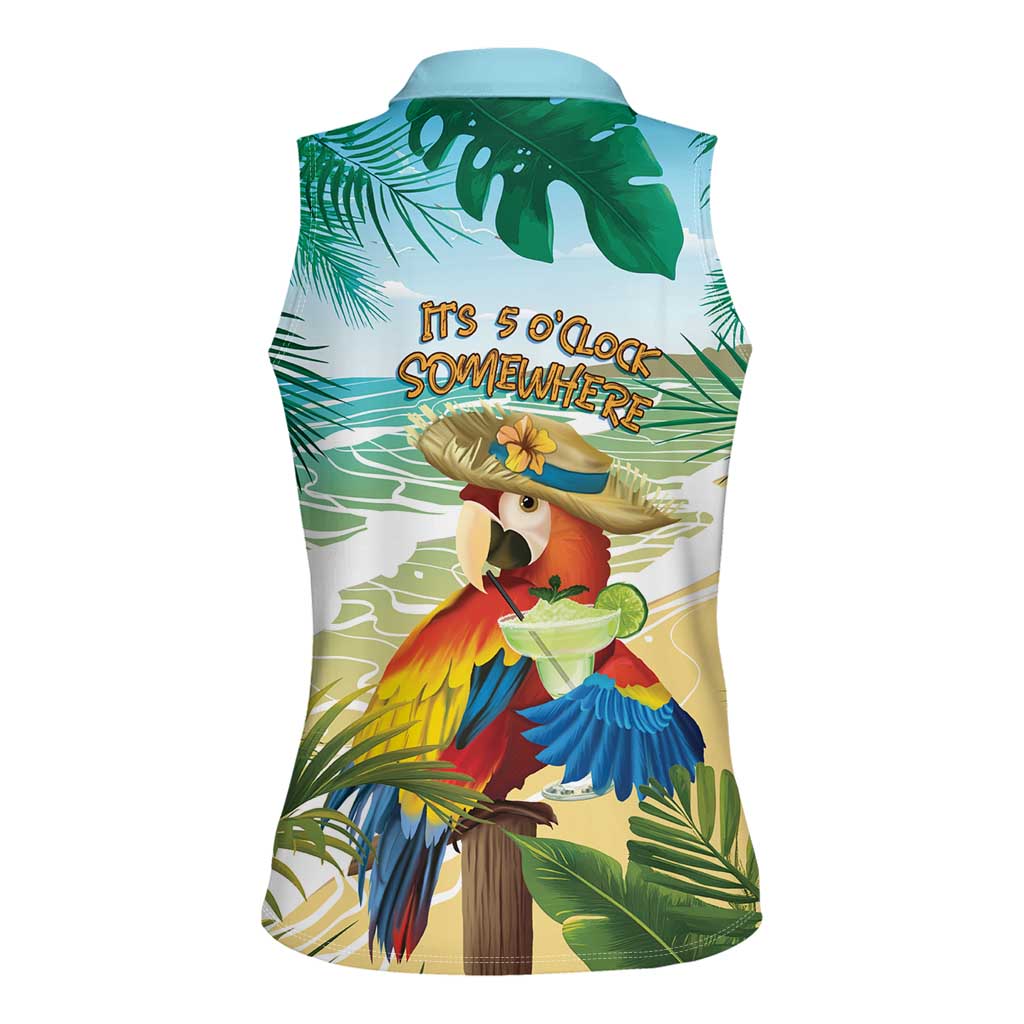 Aloha Hawaii It's 5 o'clock Somewhere Women Sleeveless Polo Shirt - Wonder Print Shop