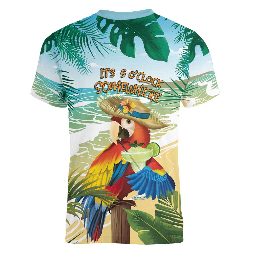 Aloha Hawaii It's 5 o'clock Somewhere Women V-Neck T-Shirt - Wonder Print Shop
