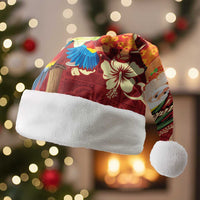 Crimson Red Tropical Christmas Hawaii Tapa Christmas Santa Hat Aloha Santa Drink Party - Wonder Print Shop