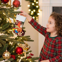 Crimson Red Tropical Christmas Hawaii Tapa Christmas Stocking Aloha Santa Drink Party - Wonder Print Shop