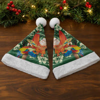 Moss Green Tropical Christmas Hawaii Tapa Christmas Santa Hat Aloha Santa Drink Party - Wonder Print Shop