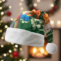 Moss Green Tropical Christmas Hawaii Tapa Christmas Santa Hat Aloha Santa Drink Party - Wonder Print Shop