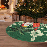 Moss Green Tropical Christmas Hawaii Tapa Tree Skirt Aloha Santa Drink Party - Wonder Print Shop