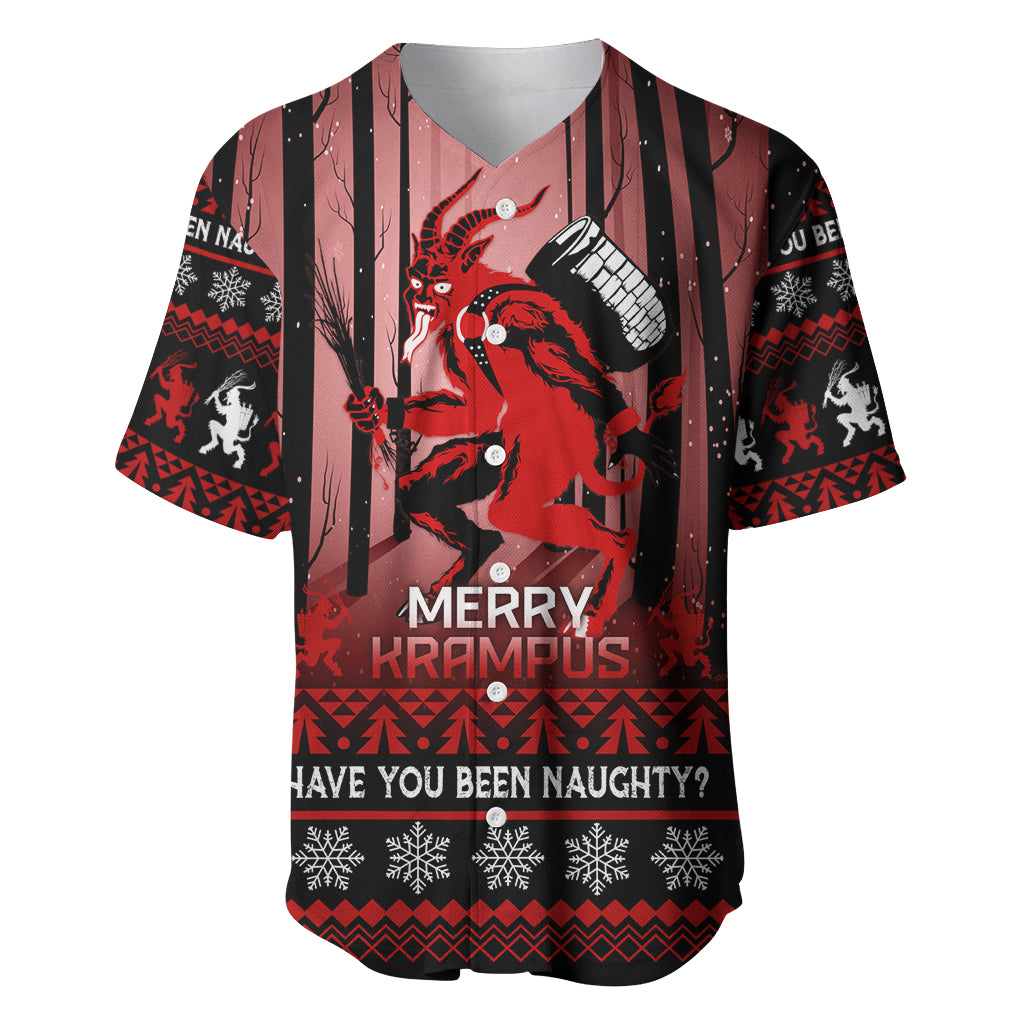 Wonder Print Christmas Baseball Jersey Merry Krampus LT7 - Wonder Print Shop