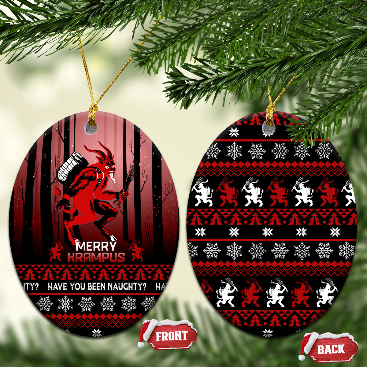 Wonder Print Christmas Ceramic Ornament Merry Krampus LT7 - Wonder Print Shop