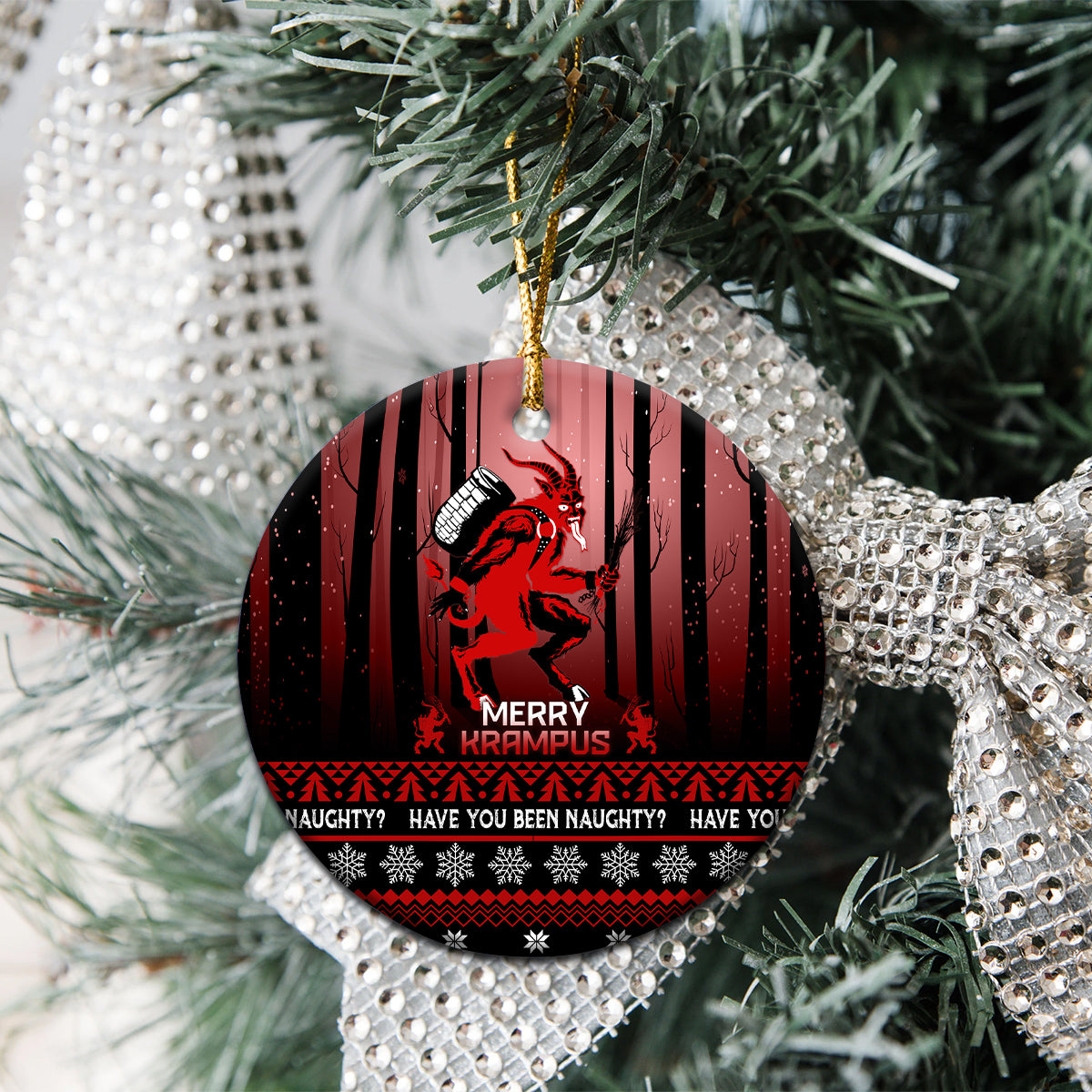 Wonder Print Christmas Ceramic Ornament Merry Krampus LT7 - Wonder Print Shop