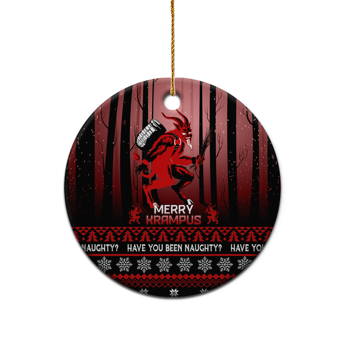 Wonder Print Christmas Ceramic Ornament Merry Krampus LT7 - Wonder Print Shop