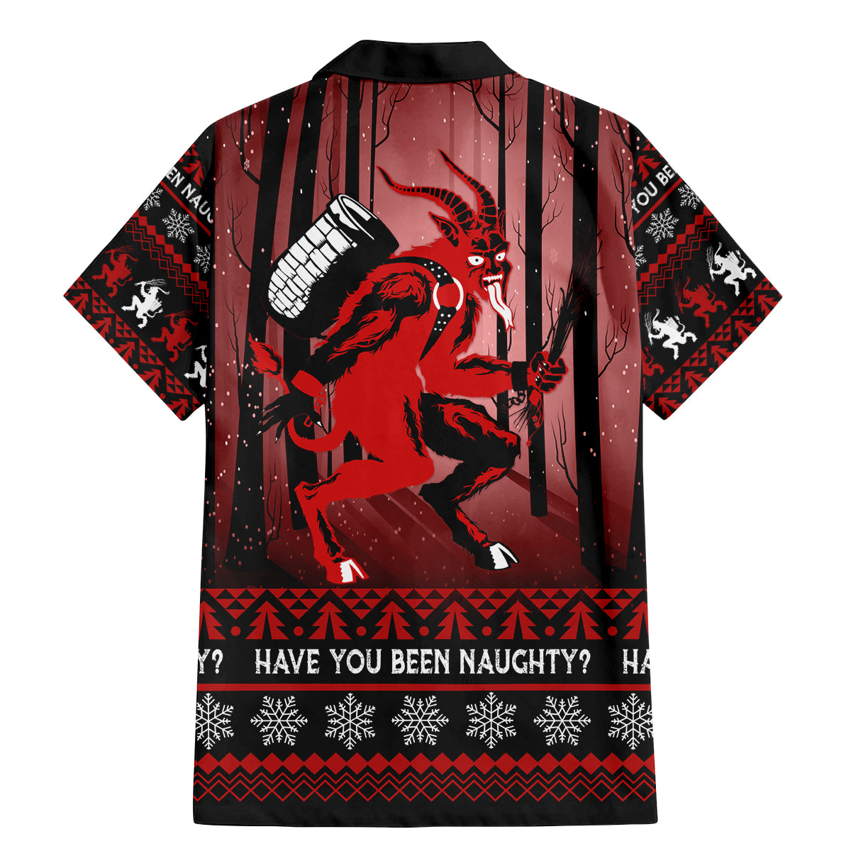 Wonder Print Christmas Family Matching Mermaid Dress and Hawaiian Shirt Merry Krampus LT7 - Wonder Print Shop