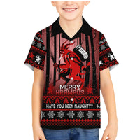 Wonder Print Christmas Family Matching Mermaid Dress and Hawaiian Shirt Merry Krampus LT7 - Wonder Print Shop