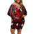 Wonder Print Christmas Family Matching Off Shoulder Short Dress and Hawaiian Shirt Merry Krampus LT7 - Wonder Print Shop