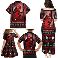 Wonder Print Christmas Family Matching Puletasi Dress and Hawaiian Shirt Merry Krampus - Wonder Print Shop