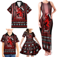 Wonder Print Christmas Family Matching Tank Maxi Dress and Hawaiian Shirt Merry Krampus - Wonder Print Shop