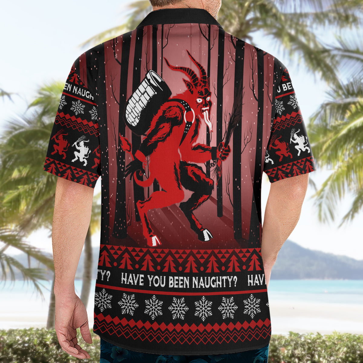 Wonder Print Christmas Hawaiian Shirt Merry Krampus - Wonder Print Shop