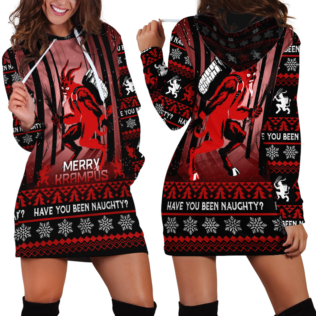 Wonder Print Christmas Hoodie Dress Merry Krampus - Wonder Print Shop