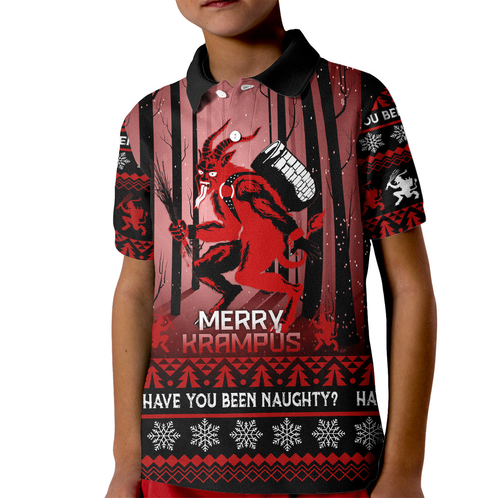 Wonder Print Christmas Kid Polo Shirt Merry Krampus - Wonder Print Shop