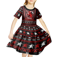 Wonder Print Christmas Kid Short Sleeve Dress Merry Krampus - Wonder Print Shop