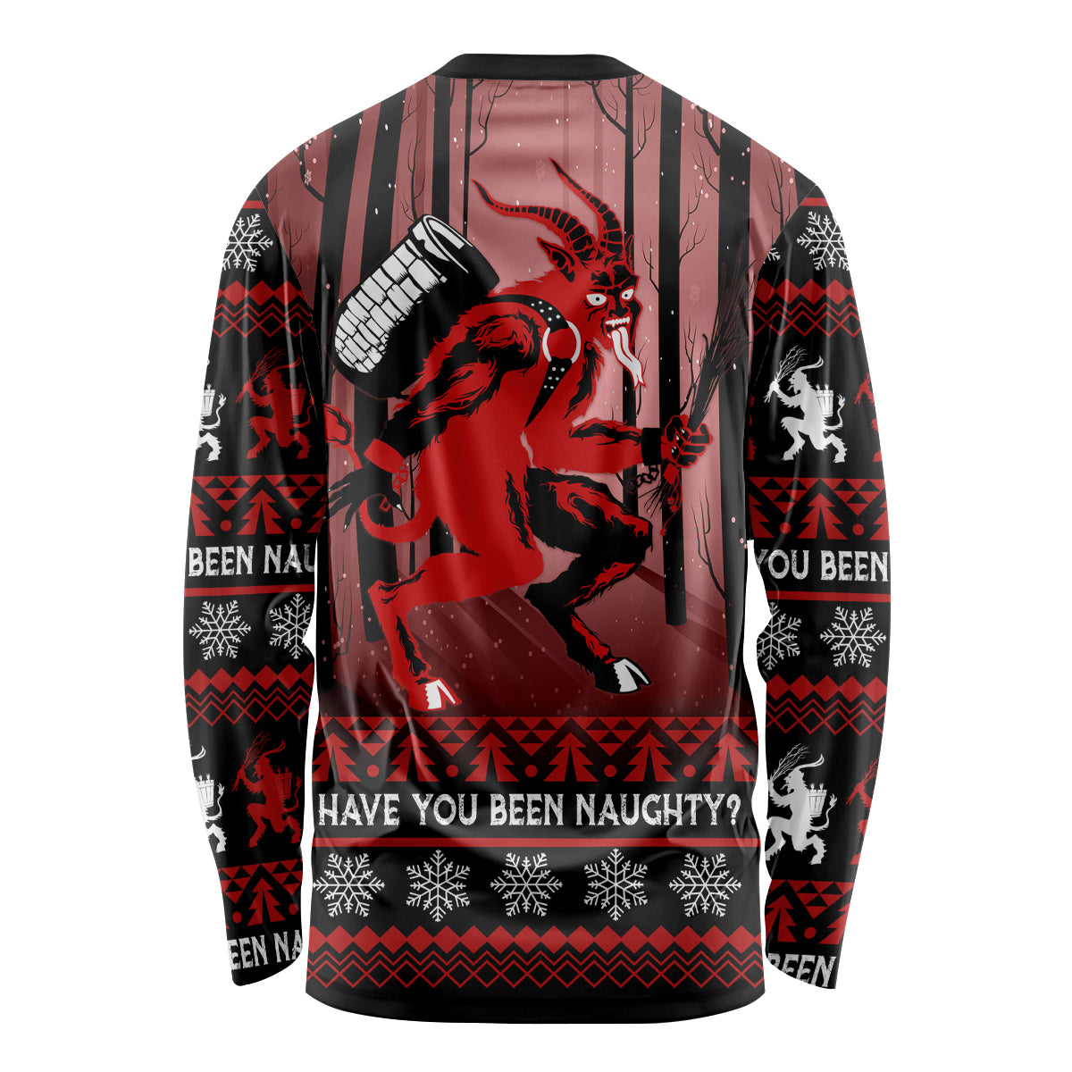 Wonder Print Christmas Long Sleeve Shirt Merry Krampus - Wonder Print Shop