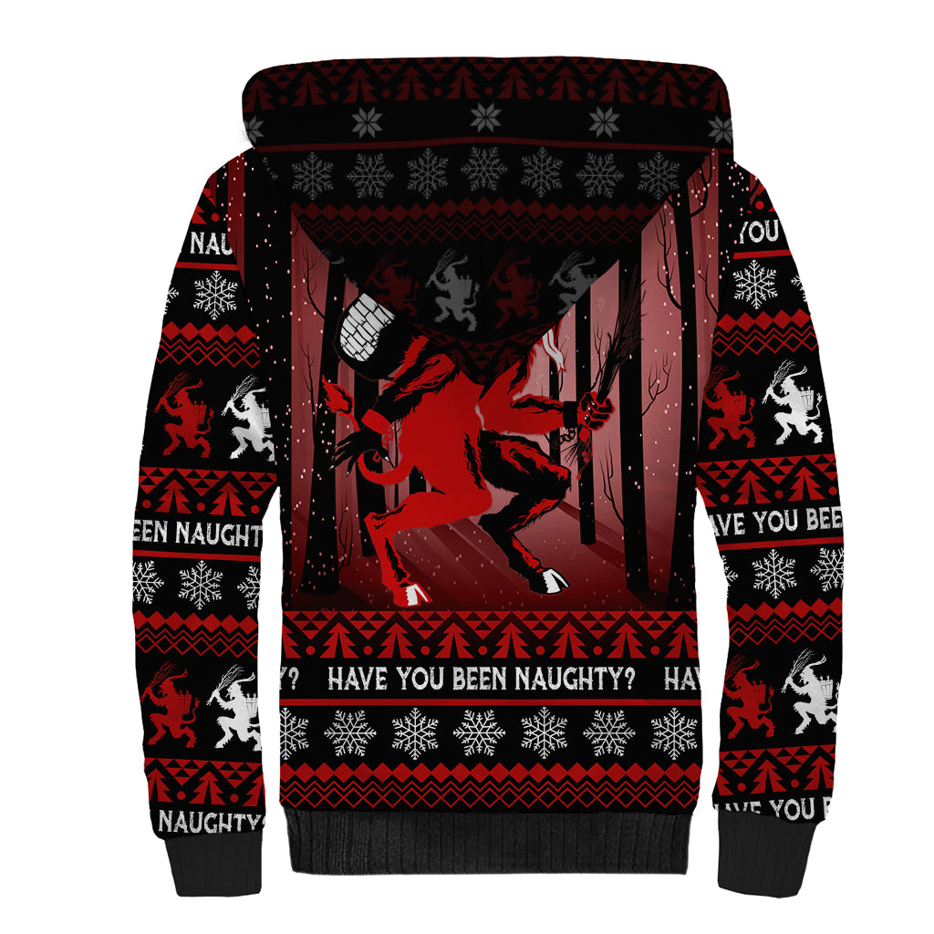Wonder Print Christmas Sherpa Hoodie Merry Krampus - Wonder Print Shop