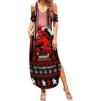 Wonder Print Christmas Summer Maxi Dress Merry Krampus - Wonder Print Shop