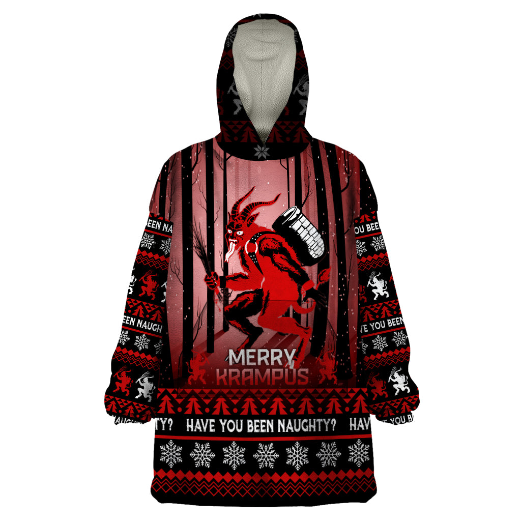 Wonder Print Christmas Wearable Blanket Hoodie Merry Krampus - Wonder Print Shop