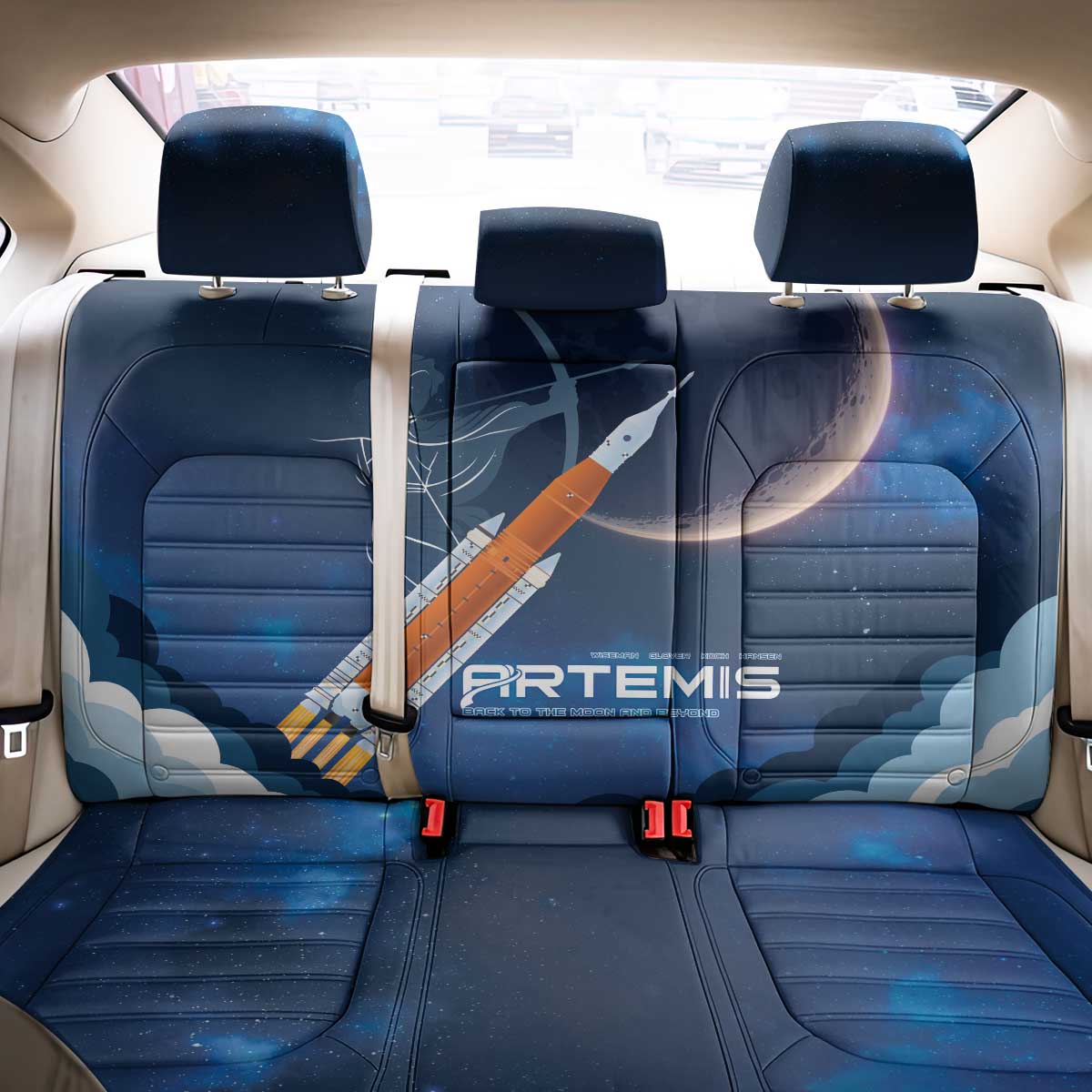 Artemis 2026 Moon Mission Back Car Seat Cover Back To The Moon And Beyond