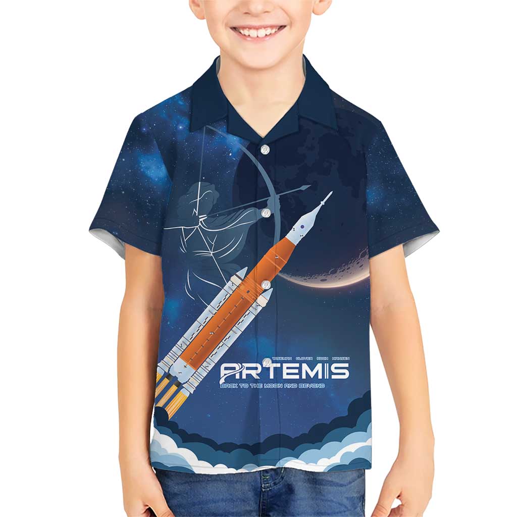 Artemis 2026 Moon Mission Kid Hawaiian Shirt Back To The Moon And Beyond