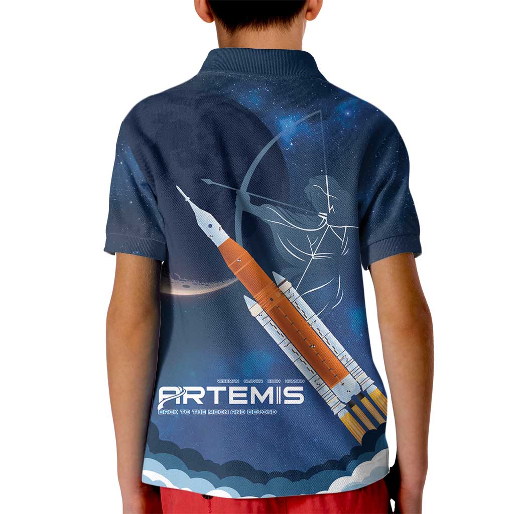 Artemis 2026 Moon Mission Kid Polo Shirt Back To The Moon And Beyond