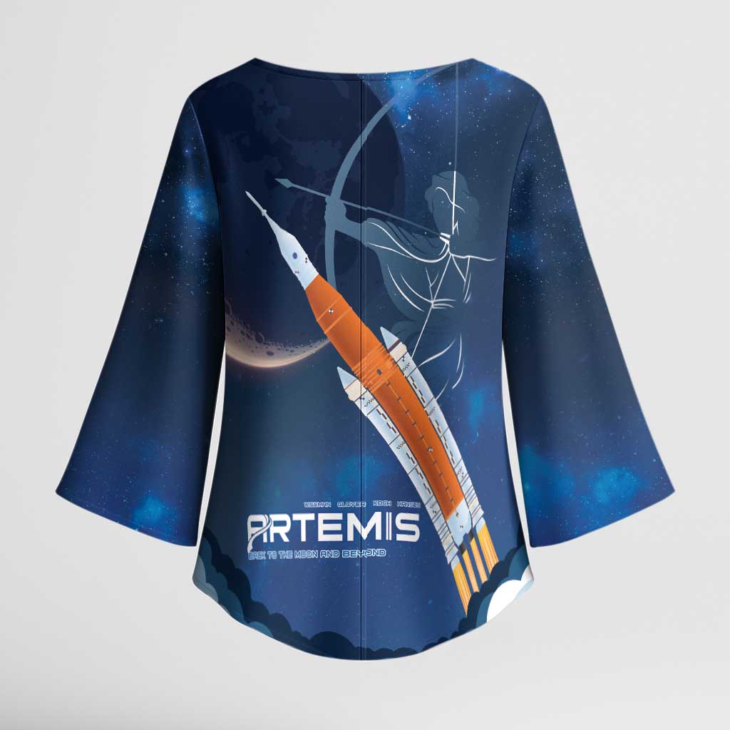 Artemis 2026 Moon Mission Kimono Sleeve Blouse Back To The Moon And Beyond