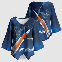 Artemis 2026 Moon Mission Kimono Sleeve Blouse Back To The Moon And Beyond
