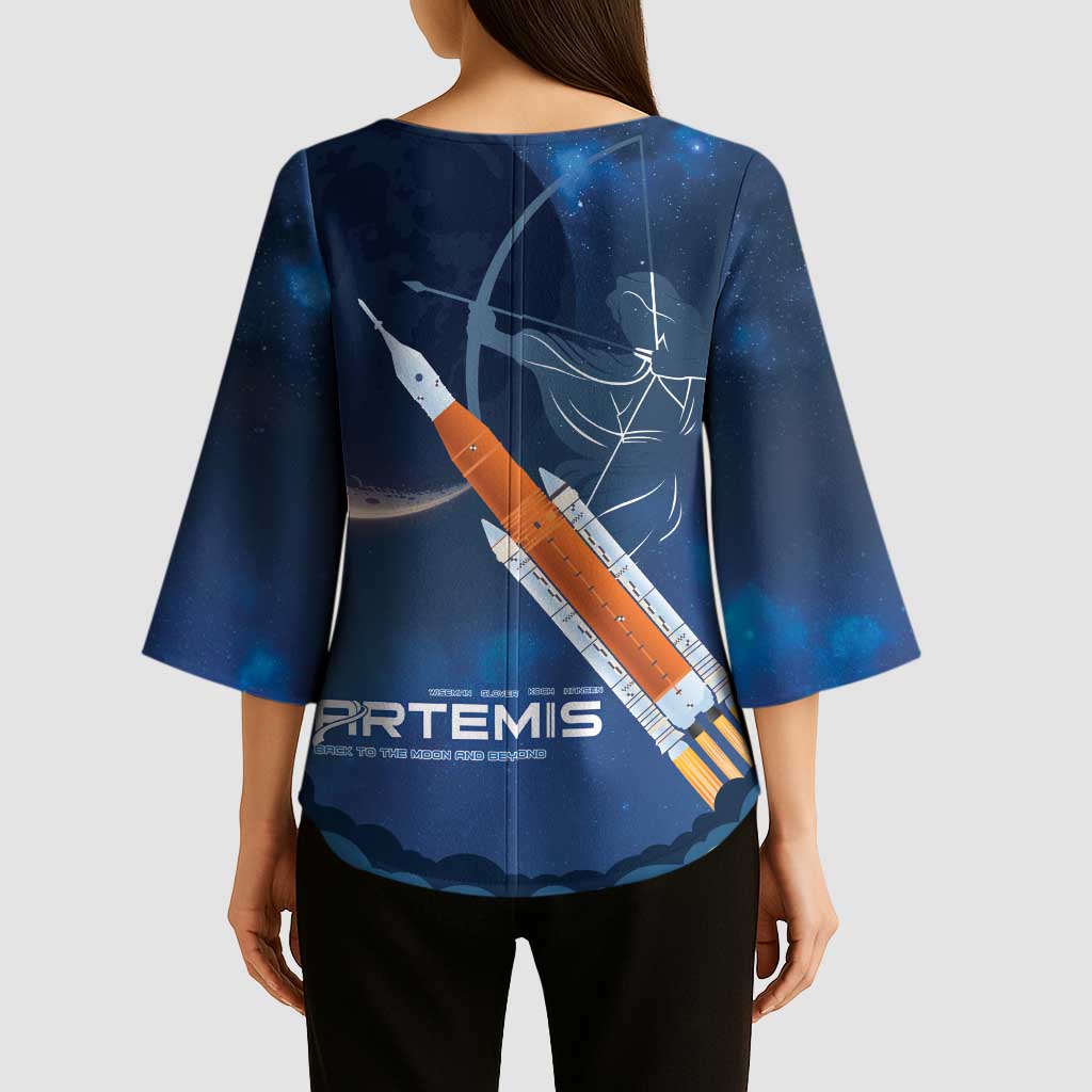 Artemis 2026 Moon Mission Kimono Sleeve Blouse Back To The Moon And Beyond