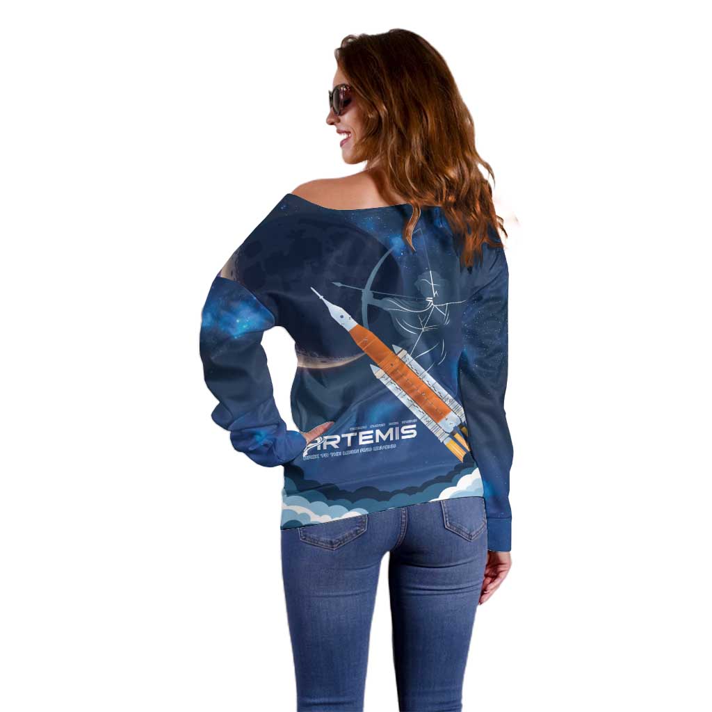 Artemis 2026 Moon Mission Off Shoulder Sweater Back To The Moon And Beyond