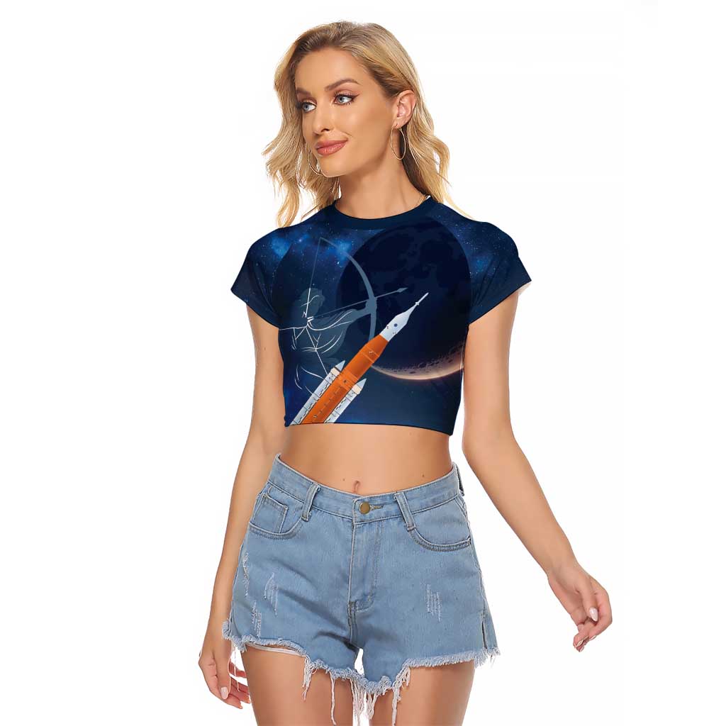 Artemis 2026 Moon Mission Raglan Cropped T Shirt Back To The Moon And Beyond