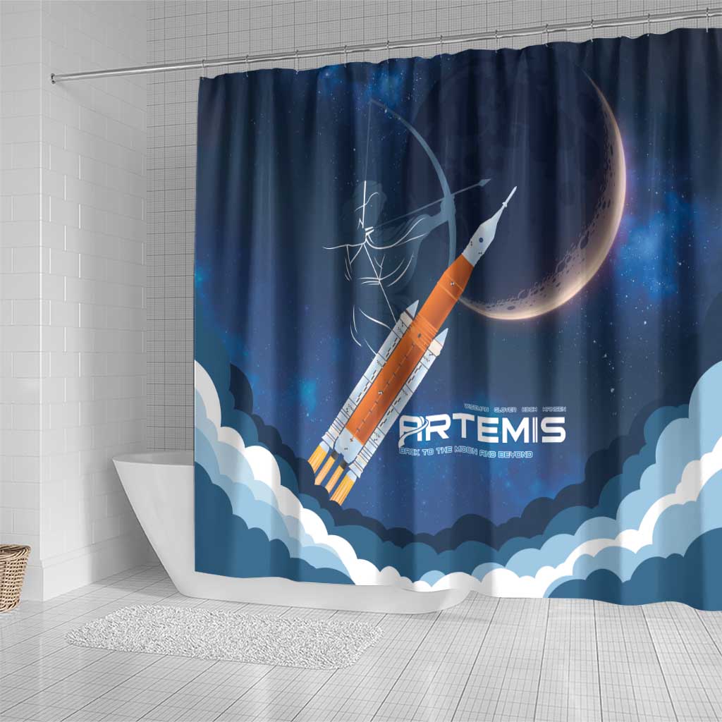 Artemis 2026 Moon Mission Shower Curtain Back To The Moon And Beyond
