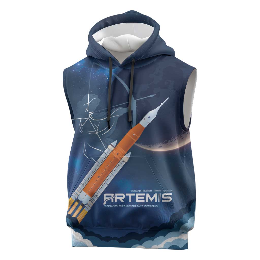 Artemis 2026 Moon Mission Sleeveless Hoodie Back To The Moon And Beyond