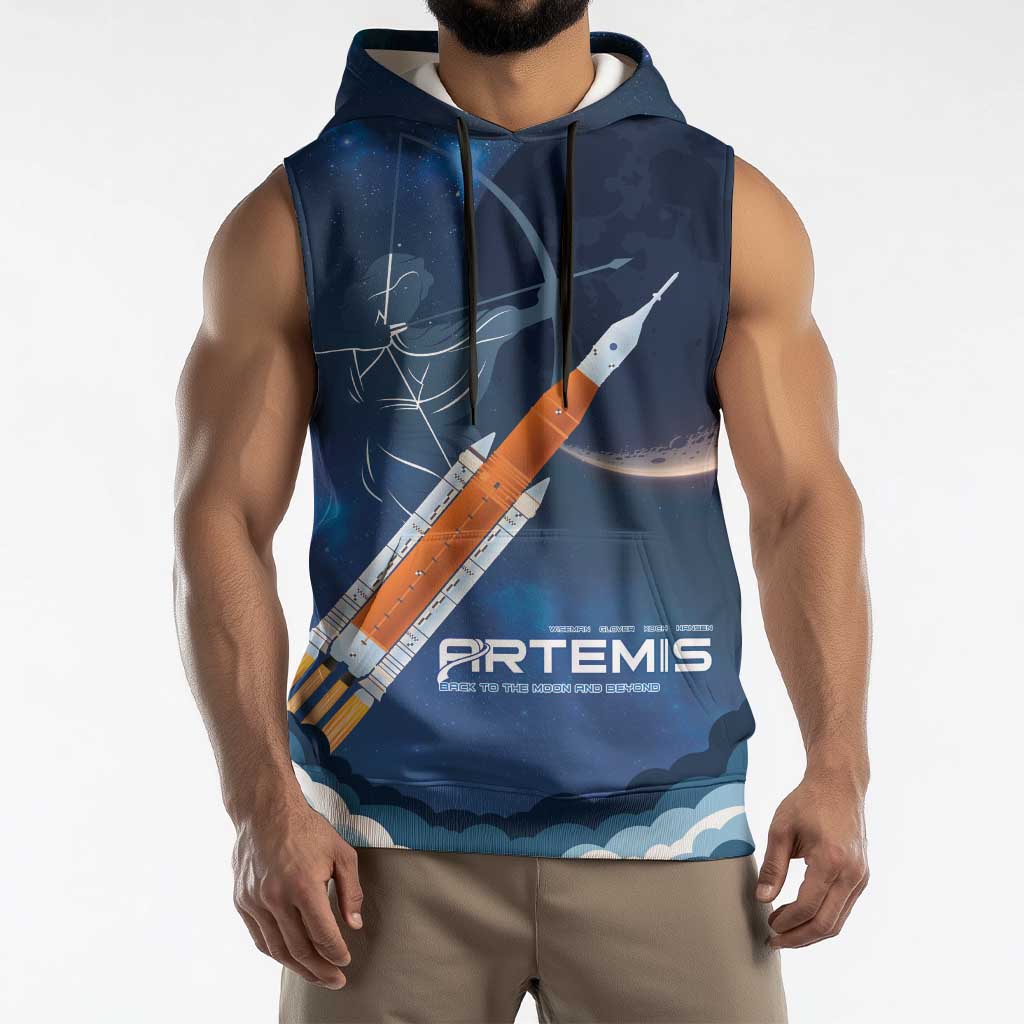 Artemis 2026 Moon Mission Sleeveless Hoodie Back To The Moon And Beyond