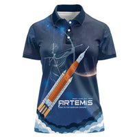 Artemis 2026 Moon Mission Women Polo Shirt Back To The Moon And Beyond