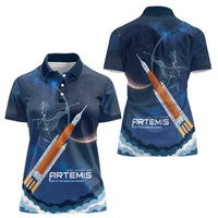 Artemis 2026 Moon Mission Women Polo Shirt Back To The Moon And Beyond