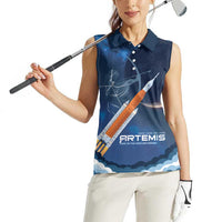 Artemis 2026 Moon Mission Women Sleeveless Polo Shirt Back To The Moon And Beyond