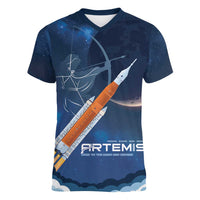 Artemis 2026 Moon Mission Women V-Neck T-Shirt Back To The Moon And Beyond