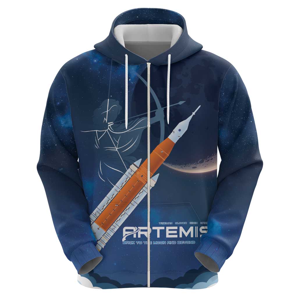 Artemis 2026 Moon Mission Zip Hoodie Back To The Moon And Beyond
