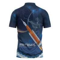 Artemis 2026 Moon Mission Zipper Polo Shirt Back To The Moon And Beyond