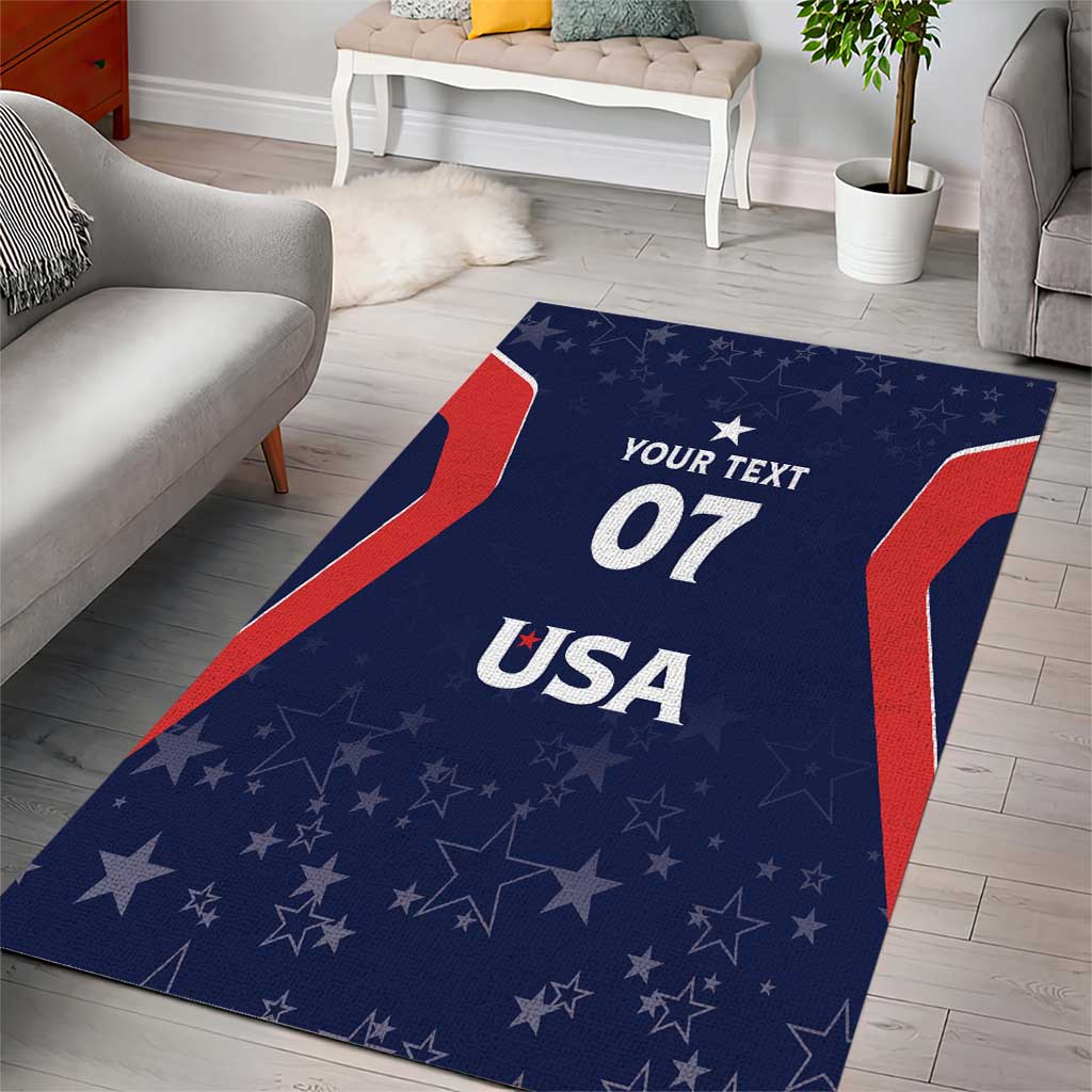 USA Cricket World Cup 2024 Custom Area Rug All Stars Sprangle LT7 - Wonder Print Shop