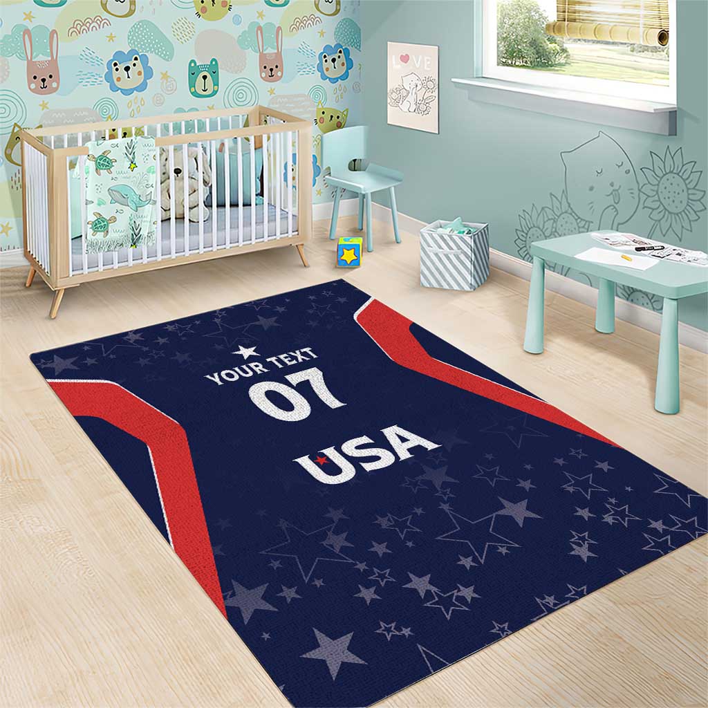 USA Cricket World Cup 2024 Custom Area Rug All Stars Sprangle LT7 - Wonder Print Shop