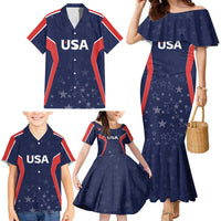 USA Cricket World Cup 2024 Custom Family Matching Mermaid Dress and Hawaiian Shirt All Stars Sprangle LT7 - Wonder Print Shop
